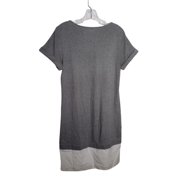 Theory Gray Layered Short Sleeve Cotton Pullover Top Women’s Small - Picture 3 of 6